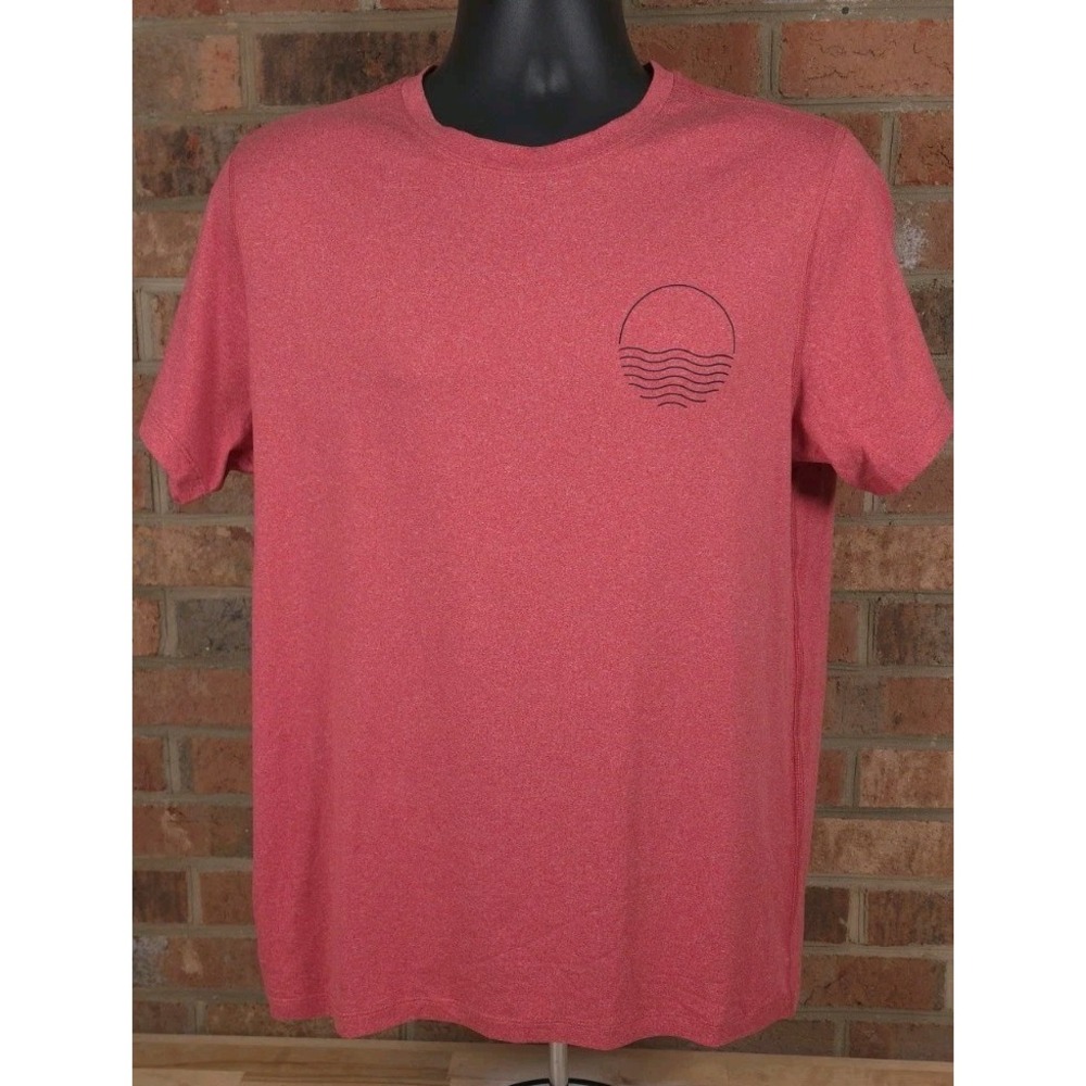 Marine Layer Weekend Sport Graphic T Shirt Salmon Pink Sun Mens Medium